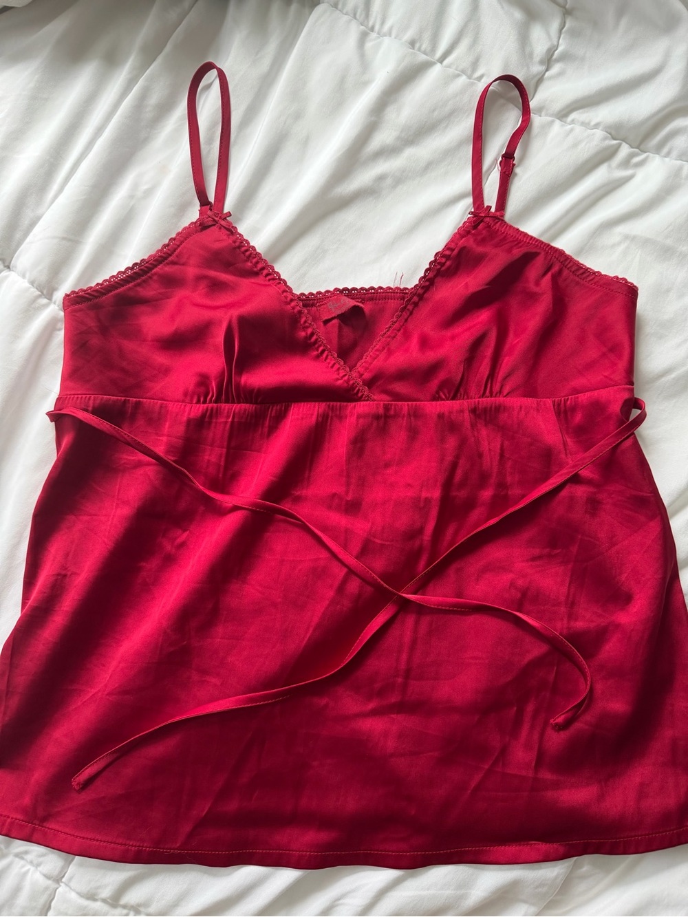 Brandy Melville Red Satin Tank